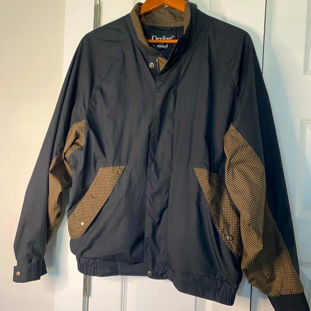 ⚡️Footjoy FJ Dryjoys - Full Zip Jacket - BLACK and Gold Print ⚡️MEDIUM- RARE